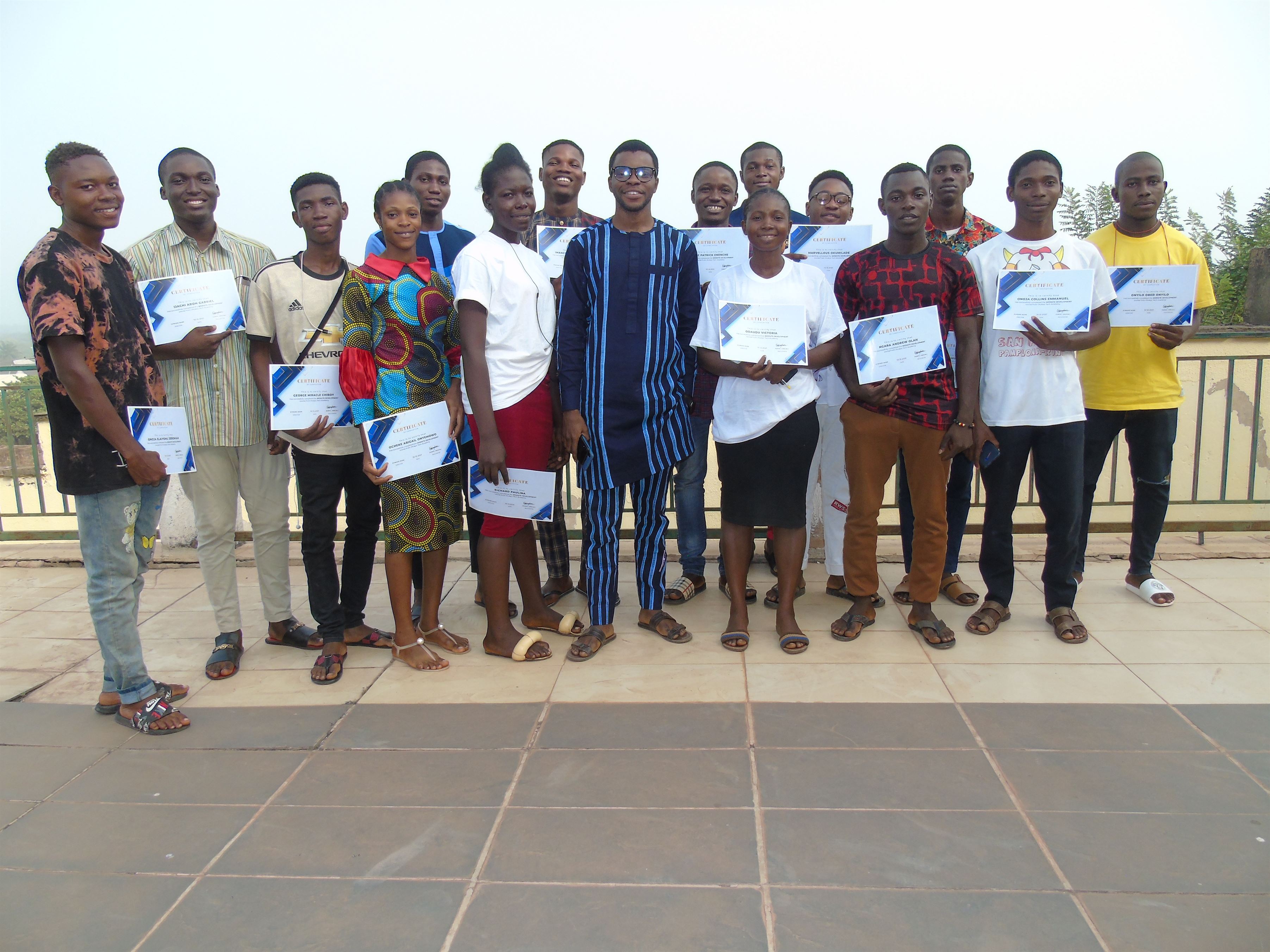 Students with certificates